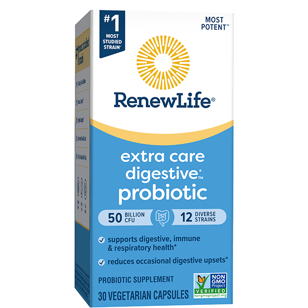 Extra Care Digestive Probiotic 50 Billion CFU, 30 Vegetarian Capsules