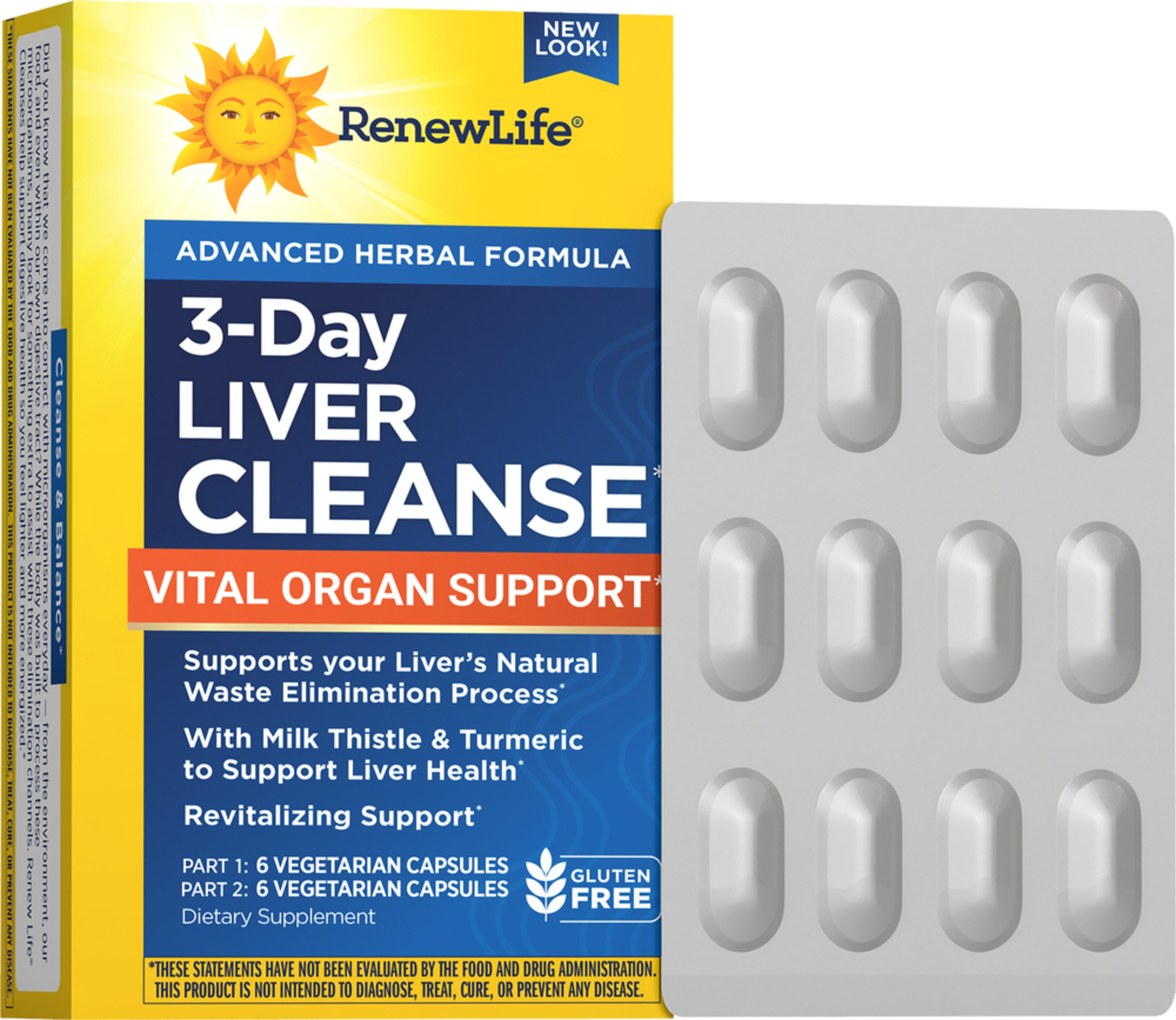 3 Day Liver Cleanse Vital Organ Support, 12 Vegetarian Capsules