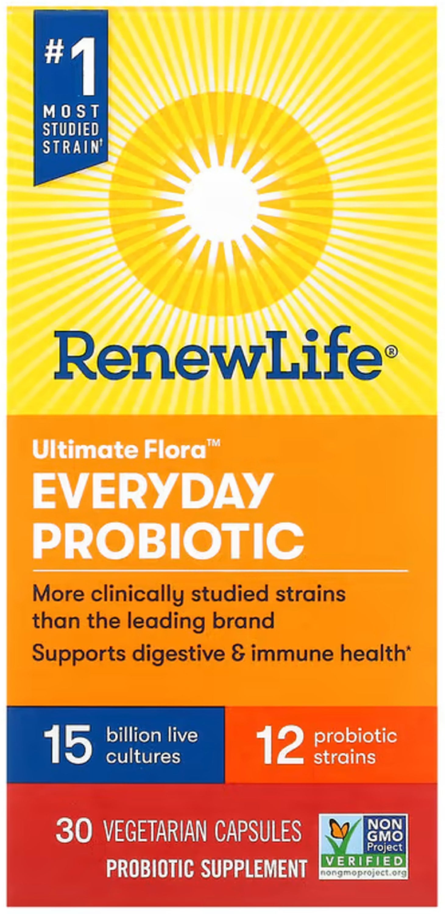 Everyday Probiotic 15 Billion CFU, 30 Vegetarian Capsules