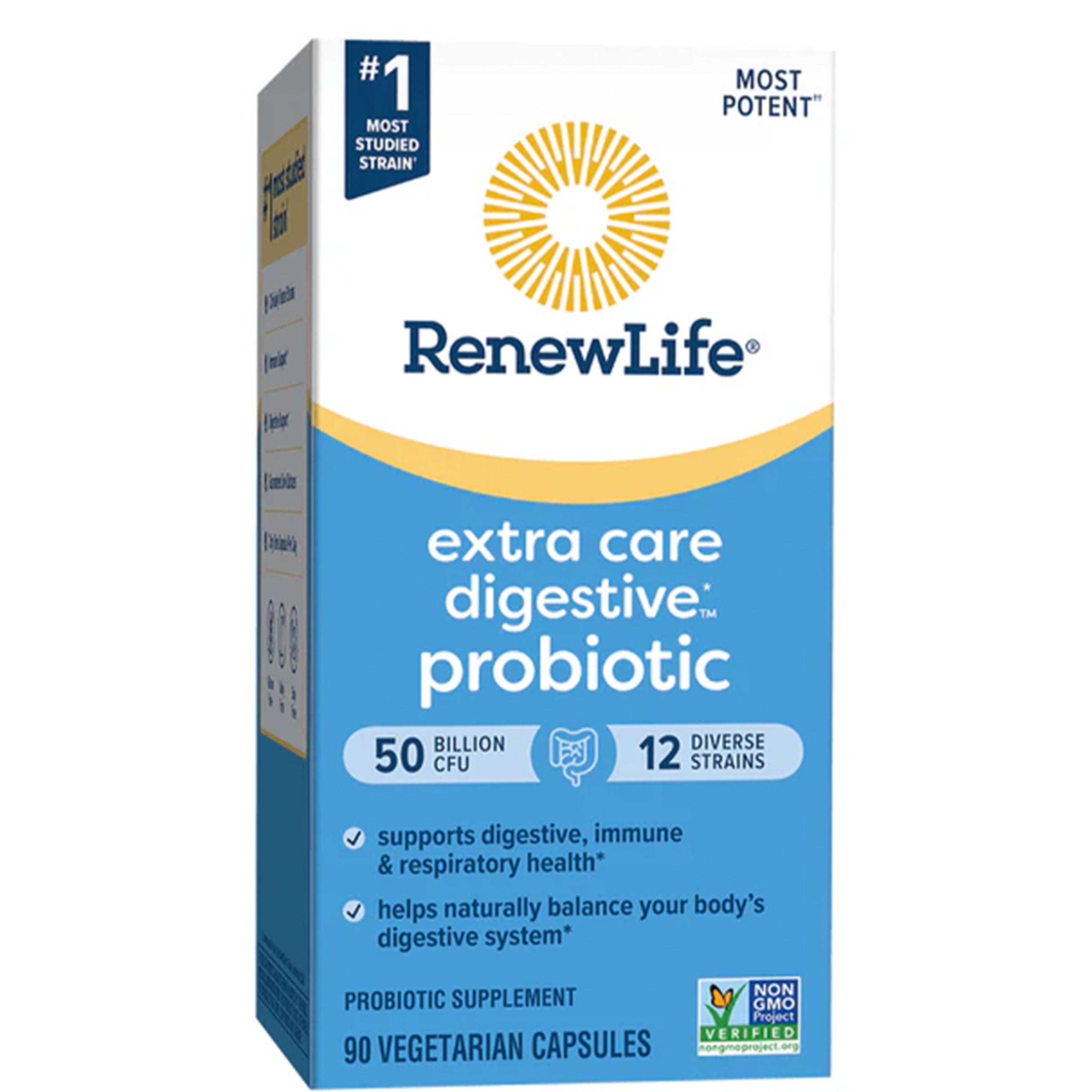 Extra Care Digestive Probiotic 50 Billion CFU, 50 Billion CFU, 90 Vegetarian Capsules