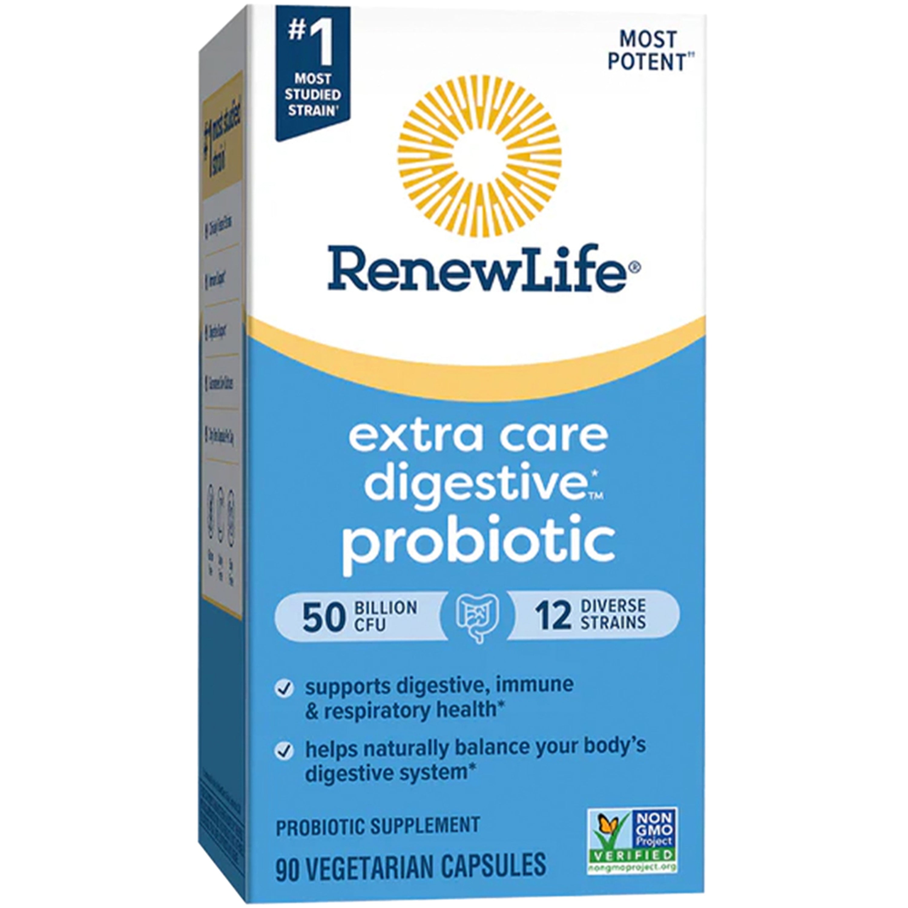 Extra Care Digestive Probiotic 50 Billion CFU, 50 Billion CFU, 90 Vegetarian Capsules