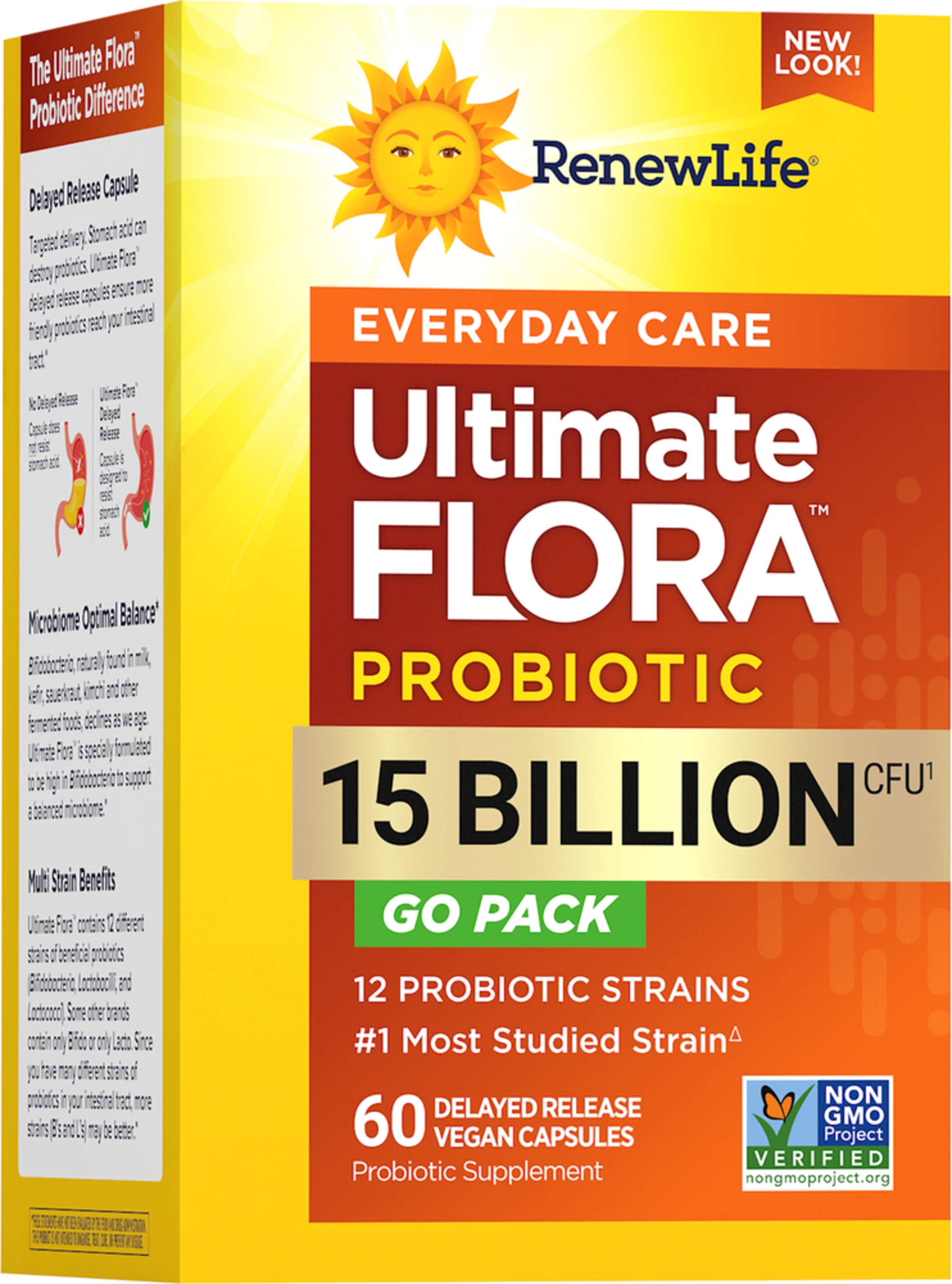 Ultimate Flora Everyday Care 15 Billion GO PACK, 60 Delayed Release Vegan Caps