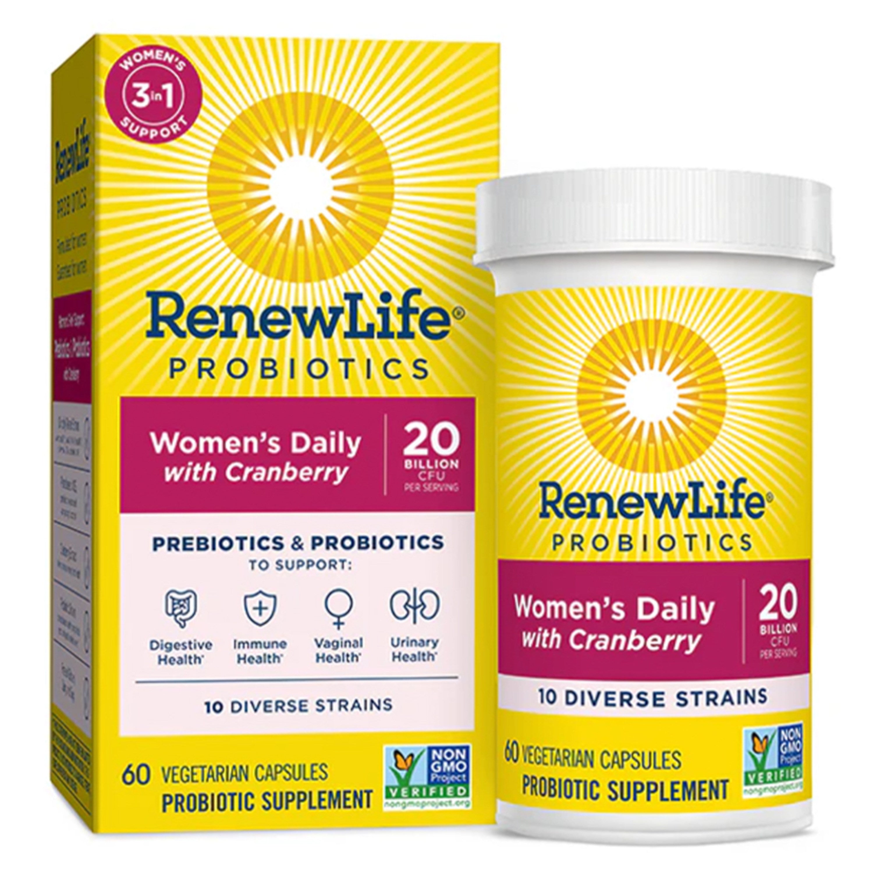 Women's Daily 3-in-1 Prebiotics & Probiotics, 60 Delayed Release Vegan Caps